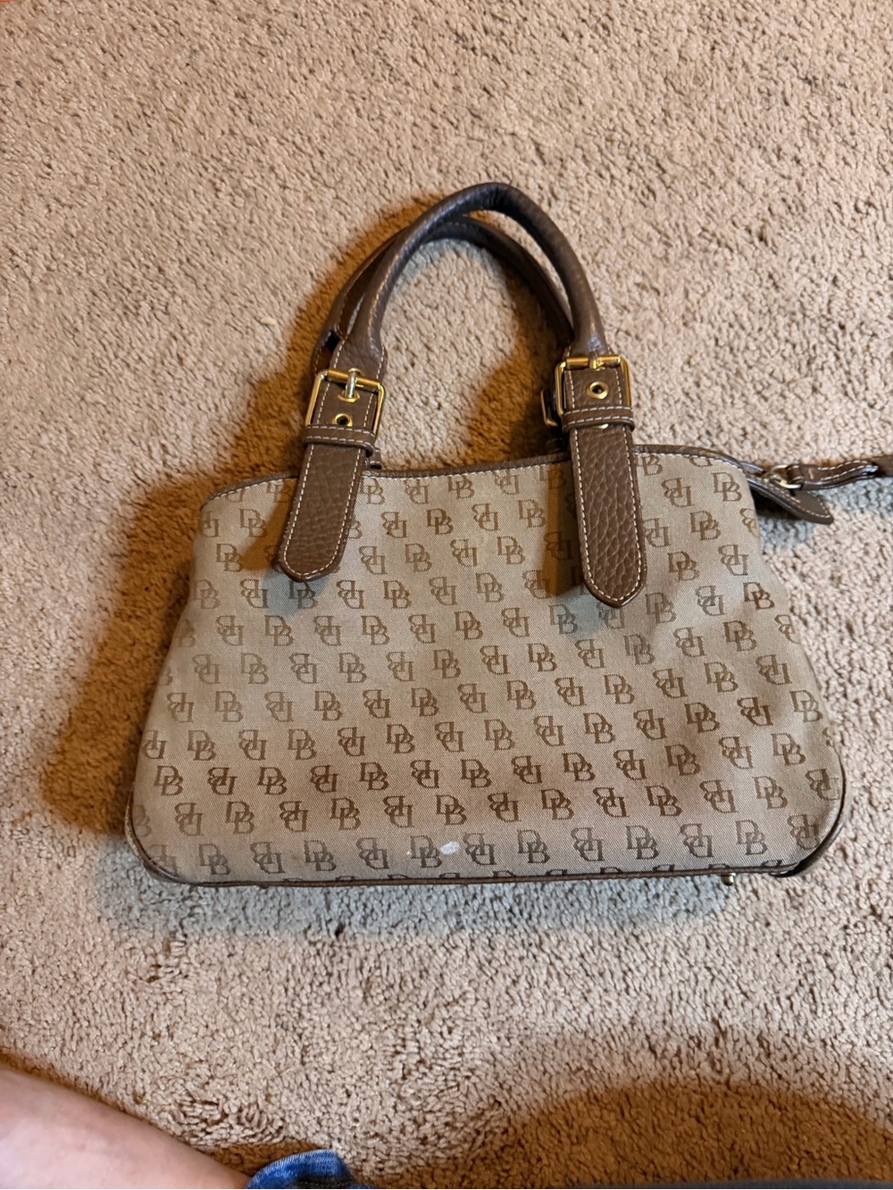 Dooney & Bourke Brown Logo-Print Satchel